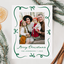 Arcos Verdes Desenhados À Mão Foto Natal