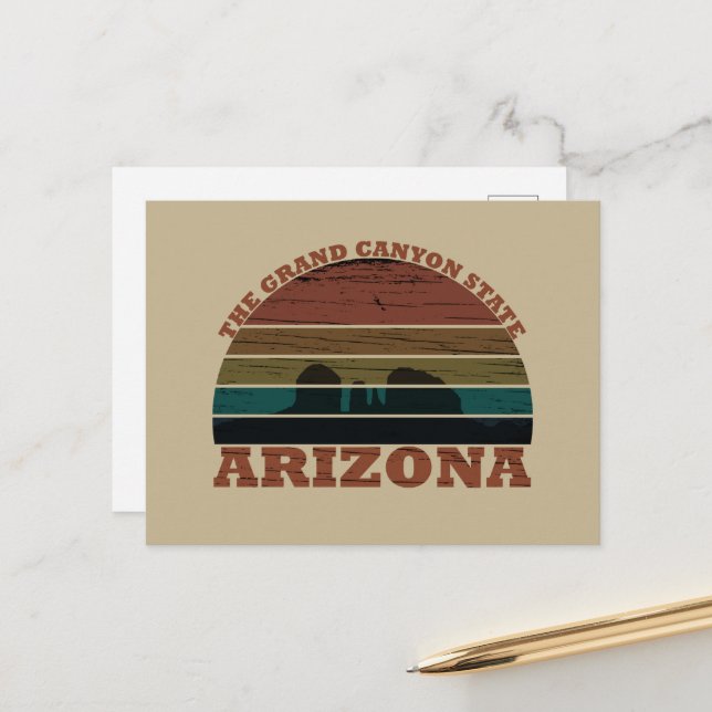 Cartão Postal De Festividades Arizona sedona Grand canyon — retro paisagístico (Frente/Verso In Situ)