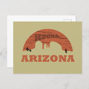 Cartão Postal De Festividades Arizona sedona paisagem vintage az retro