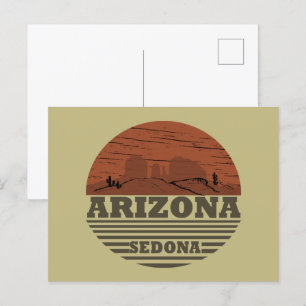 Cartão Postal De Festividades arizona sedona vintage pôr do sol paisagem az