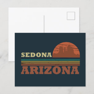 Cartão Postal De Festividades arizona sedona vintage pôr do sol paisagem az
