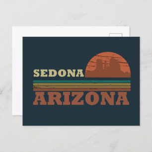 Cartão Postal De Festividades Arizona Sedona vintage sunset az retro