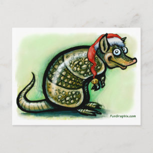 Cartão Postal De Festividades Armadillo Christmas
