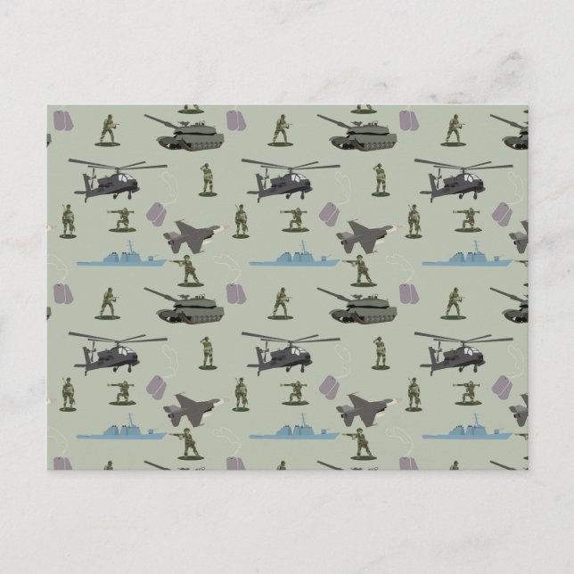Cartão Postal De Festividades Army Military Camouflage Green Camo (Frente)