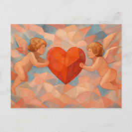 Cartão Postal De Festividades Art Lover Expressionist Cherubs Valentine Postcard