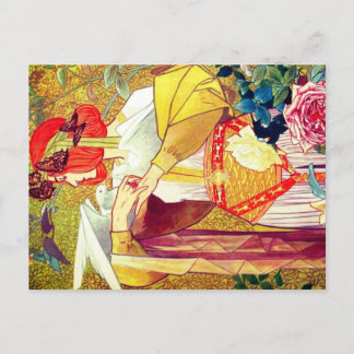 Cartão Postal De Festividades Art Nouveau