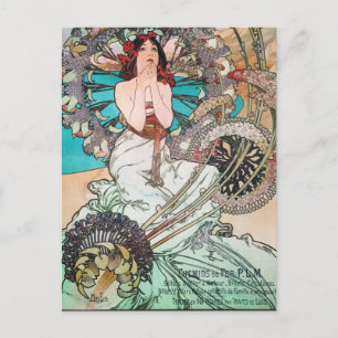 Cartão Postal De Festividades Art Nouveau Goddese