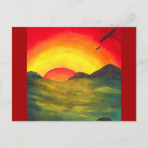 Cartão Postal De Festividades arte aquática mágica do nascer do sol paisagem