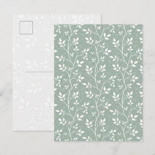 Cartão Postal De Festividades Arte Botânico Minimalista de Galho de Salvia Elega