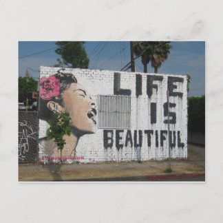 Cartão Postal De Festividades Arte da rua de Billie Holiday