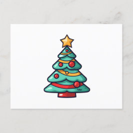 Cartão Postal De Festividades Arte de Árvore de Natal decorável