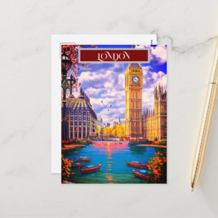 Cartão Postal De Festividades Arte de cartão-postal de viagem de Londres, Arte d