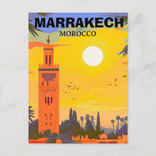 Cartão Postal De Festividades Arte de cartão-postal de viagem de Marrakesh, Cart