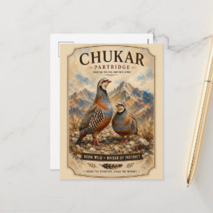 Cartão Postal De Festividades Arte de casal de perdiz Chukar