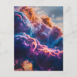 Cartão Postal De Festividades Arte de Nebulosa Espacial Abstrata - Cósmica Color