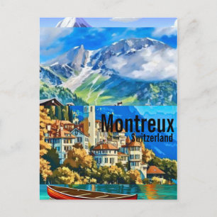 Cartão Postal De Festividades Arte de Parede de Viagem de Montreux Montreux Quad