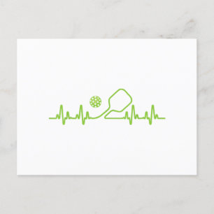 Cartão Postal De Festividades Arte De Pickleball Para Homens, Mulher Coloca Bola