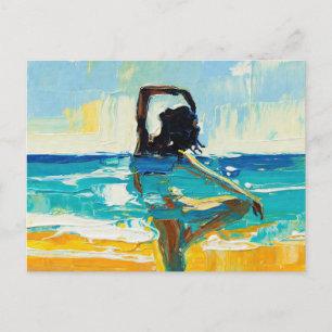 Cartão Postal De Festividades Arte do Yoga (#2) pintura a óleo