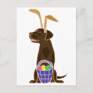 Cartão Postal De Festividades Arte engraçada da páscoa de labrador retriever d