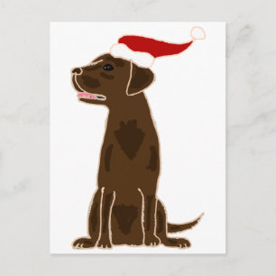 Cartão Postal De Festividades Arte engraçada do Natal de labrador retriever do