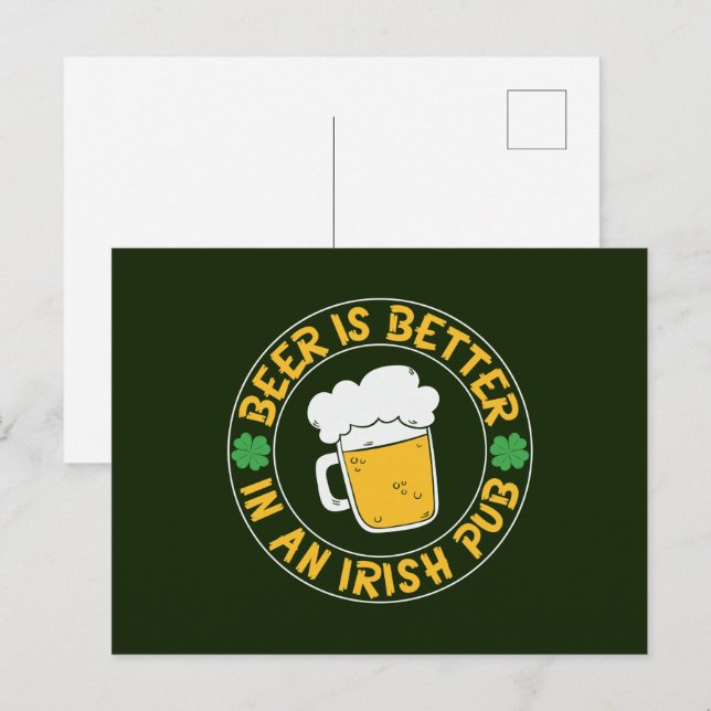 Cartão Postal De Festividades Arte legal irlandesa para cerveja (Frente/Verso)