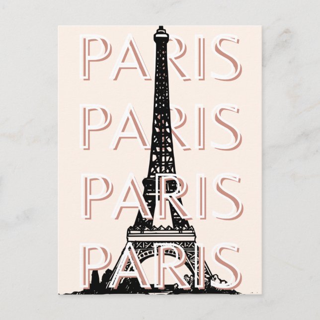Cartão Postal De Festividades Arte Viagem de Paris, Arte Viagem, Pastel, Minimal (Frente)