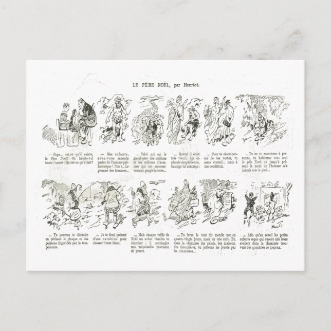 Cartão Postal De Festividades Artoon Pere Noel de Henriet (Frente)