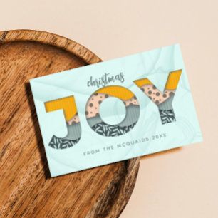 Cartão Postal De Festividades Artsy Christmas Joy Lettering Flat Holiday Card (C