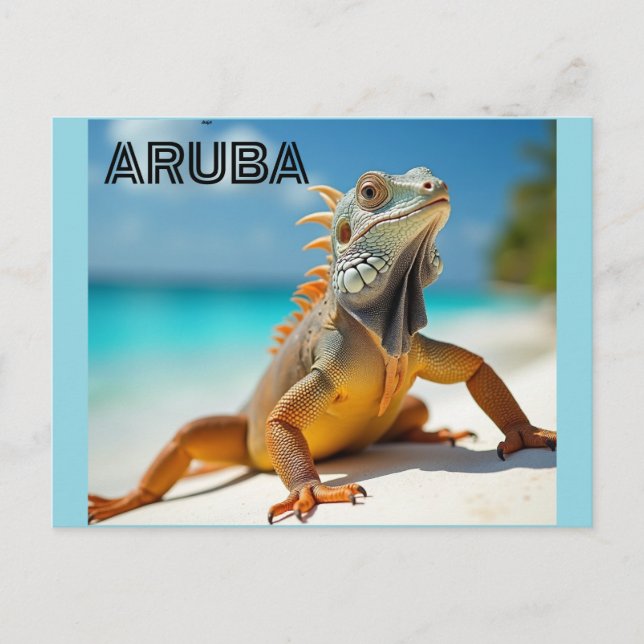 Cartão Postal De Festividades Arubas, lagartos incríveis (Frente)