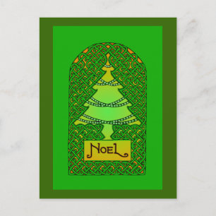 Cartão Postal De Festividades Árvore Celta de Natal - Verde