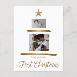 Cartão Postal De Festividades Árvore de Férias de Natal do Baby Boy