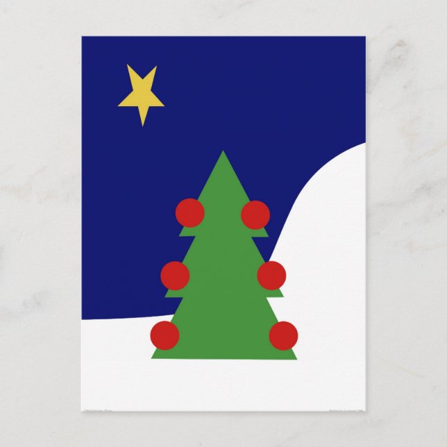 Cartão Postal De Festividades Árvore de Natal (Frente)