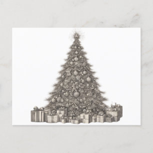 Cartão Postal De Festividades Árvore de Natal