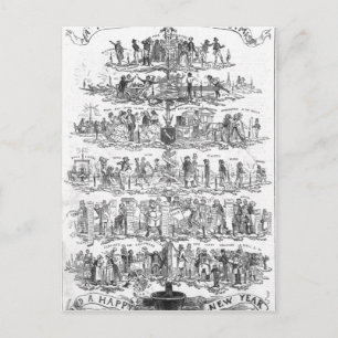 Cartão Postal De Festividades Árvore de Natal