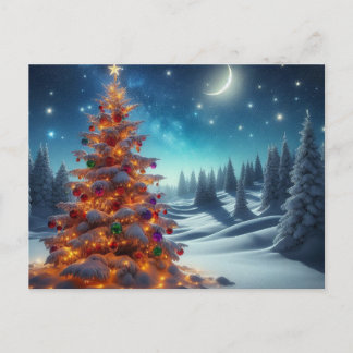 Cartão Postal De Festividades Árvore de Natal