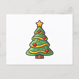 Cartão Postal De Festividades Árvore de Natal Bonita com Ornamentos