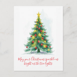 Cartão Postal De Festividades Árvore de Natal Brilhante de Fim de Ano