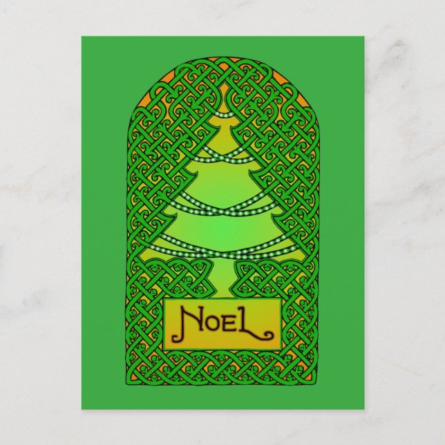 Cartão Postal De Festividades Árvore de Natal celta (Frente)