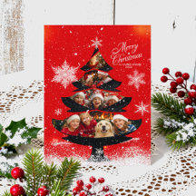 Árvore de Natal da Foto da Família no Natal Nevado