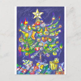 Cartão Postal De Festividades *Árvore de Natal de Albruno*