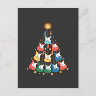Cartão Postal De Festividades Árvore de Natal de Instrumentos de Música Elétrico