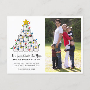 Cartão Postal De Festividades Árvore de Natal de Papel Higiênico Rolled With It 