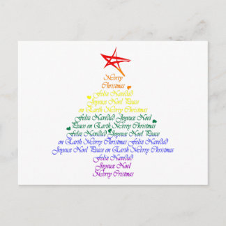 Cartão Postal De Festividades Árvore de Natal do arco-íris