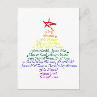 Cartão Postal De Festividades Árvore de Natal do arco-íris
