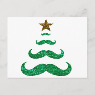 Cartão Postal De Festividades árvore de natal do bigode