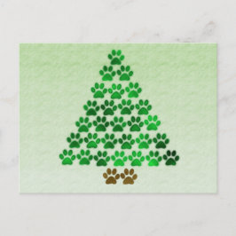 Cartão Postal De Festividades Árvore de Natal do cão/gato