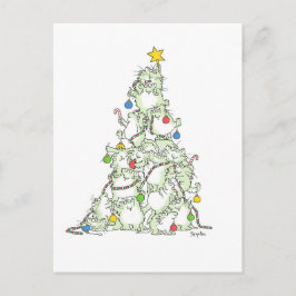 Cartão Postal De Festividades ÁRVORE de NATAL do cartão dos GATINHOS por Boynton