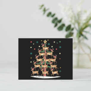 Cartão Postal De Festividades Árvore de Natal dos Veados Piada Férias Bonito Ren