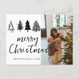 Cartão Postal De Festividades Árvore de Natal Elegante Minimalista