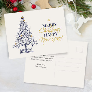 Cartão Postal De Festividades Árvore de Natal Elegante Minimalista Feliz Natal N